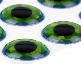 3D Epoxy Eyes, Holographic Green-Blue 4 mm